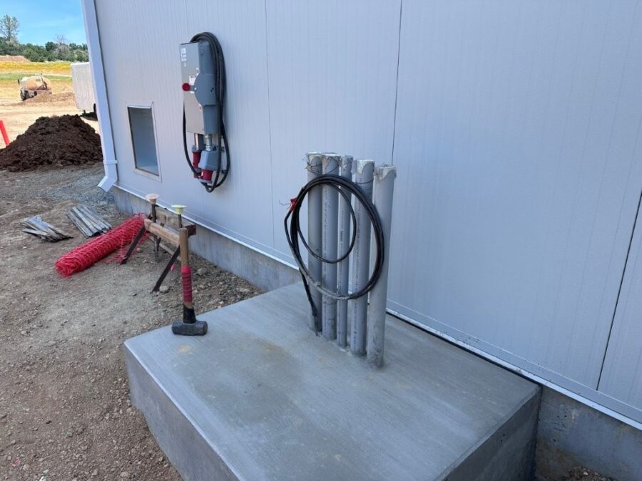 Upright electrical conduit ready for connection